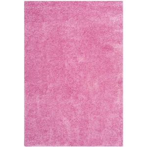 California Shag Pink 4 ft. x 6 ft. Solid Area Rug