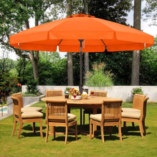 crank up patio umbrella 10 ft. Fiberglass Crank-Up Patio Umbrella in Orange L0DHVFNSG9