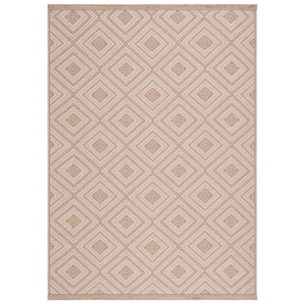 SAFAVIEH Aspect Natural/Ivory 4 ft. x 6 ft. Concentric Diamond Area Rug