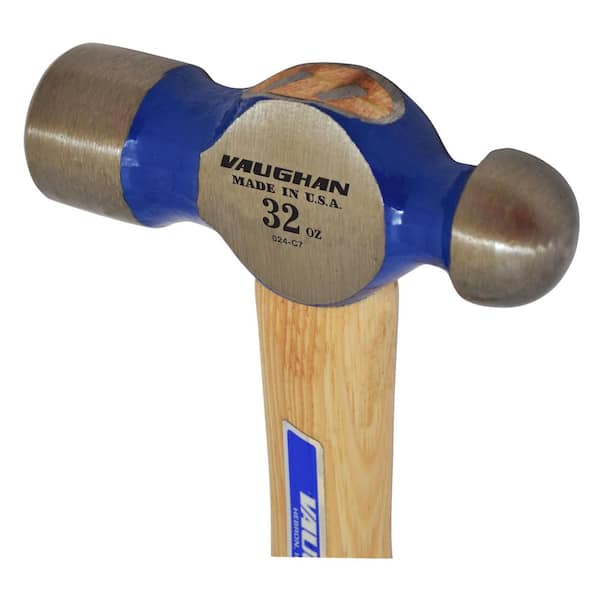 Vaughan 32 oz. Steel Ball Pein Hammer with 15 in. Hardwood Handle
