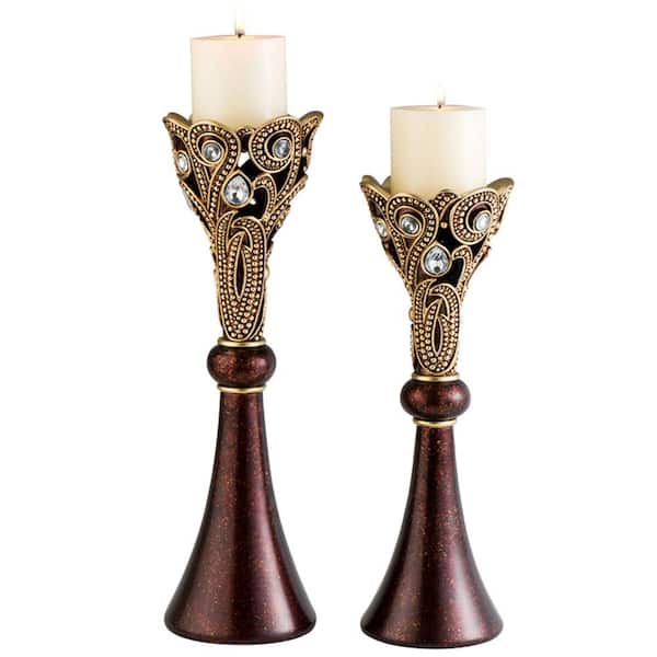 ORE International 16 in. H Moselle Candle Holder (Set of 2)