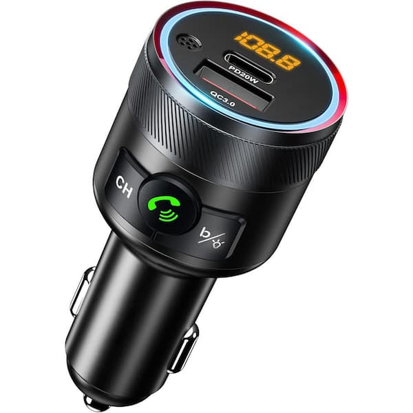OBJLGEV Bluetooth 5.4 FM Transmitter Car Adapter Dual USB Charging Microphone Bass Sound MP3 Player Hands-Free Calling