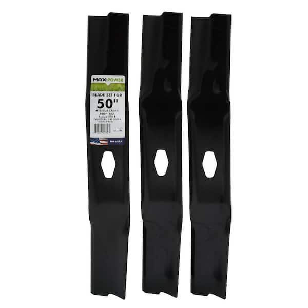 MaxPower's 561419B 3 Blades Set for 50" MTD, Cub Cadet, Troy-Bilt Mowers, Replaces OEM numbers 742P05094, 742-05094