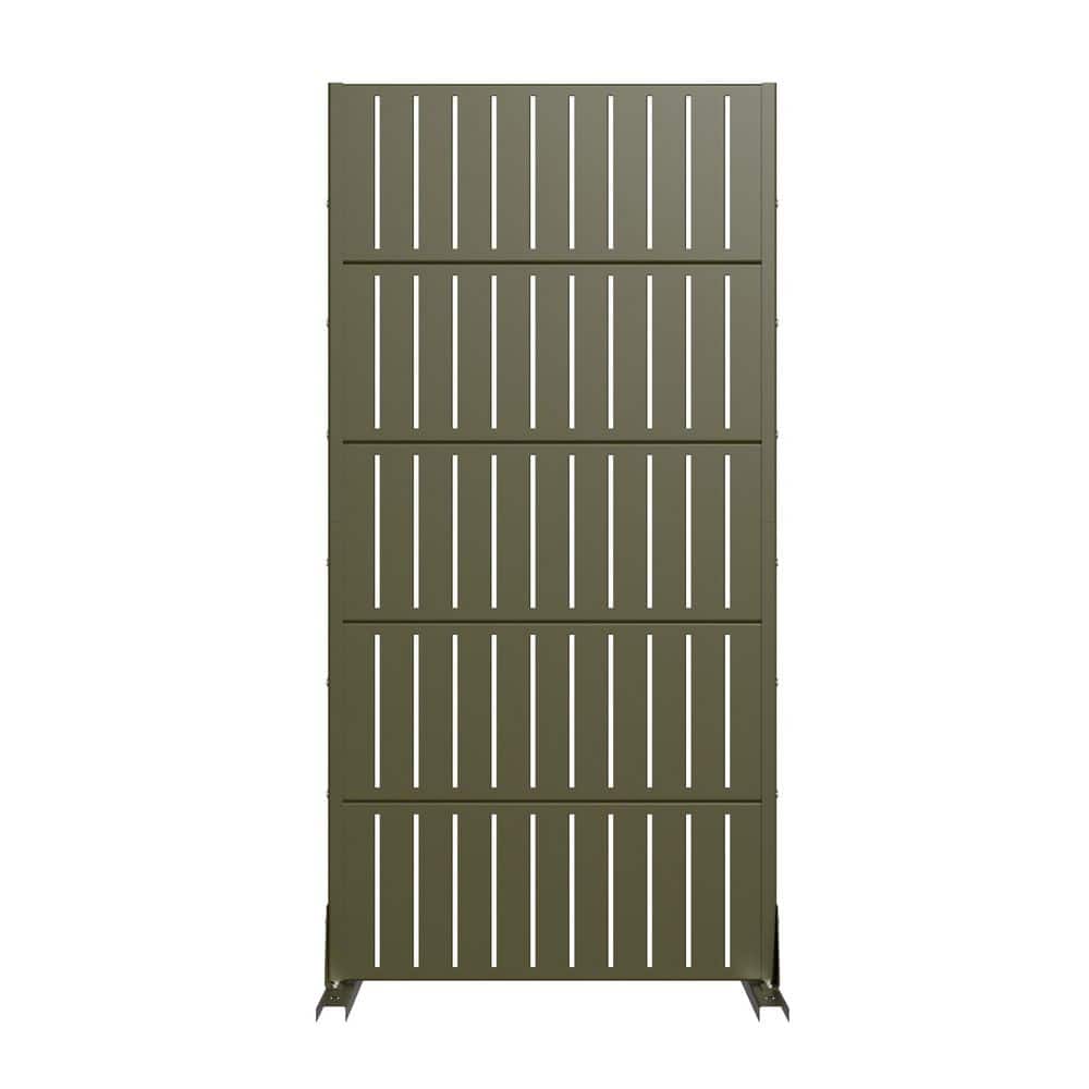 16 in. L x 59 in. H x 29.5 in. W Galvanized Metal Outdoor Privacy Screens Garden Fence in Olive Gray (Set of 2) price history on PriceWatchPro