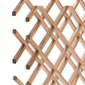 14-Bottle Trimmable Wine Rack Lattice Panel Inserts in Unfinished Solid North American Red Oak