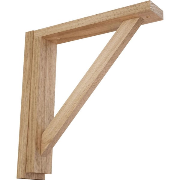Ekena Millwork 2-1/2 in. x 12-3/4 in. x 12-1/4 in. Red Oak Traditional Shelf Bracket