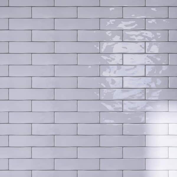 MOLOVO Kezma White 11.81 in. x 2.95 in. Polished Ceramic