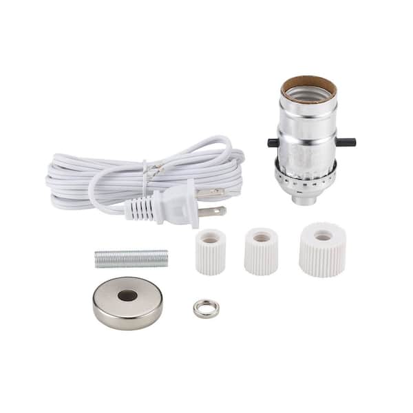 2 in. Brushed Nickel DIY Make-A-Lamp Bottle Adapter Kit with Standard Base Lamp Socket and Hardware Included