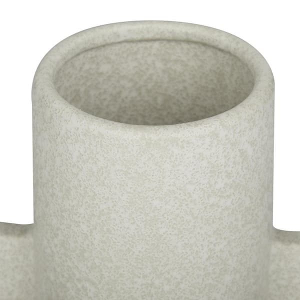 11 in. White Handmade Ceramic Decorative Vase