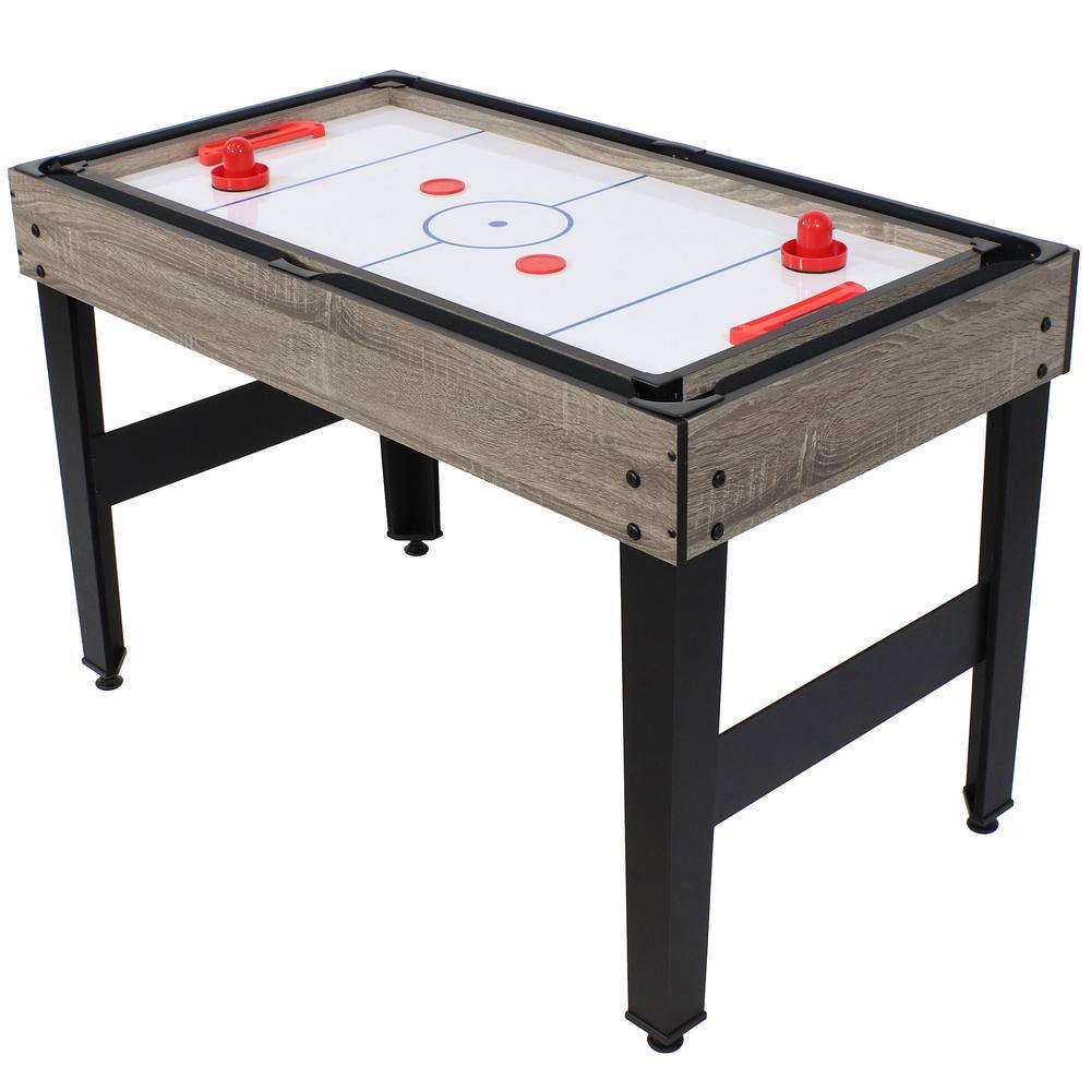 Classic Wood Stain 10-in-1 Multi-Game Table with Foosball and Billiards