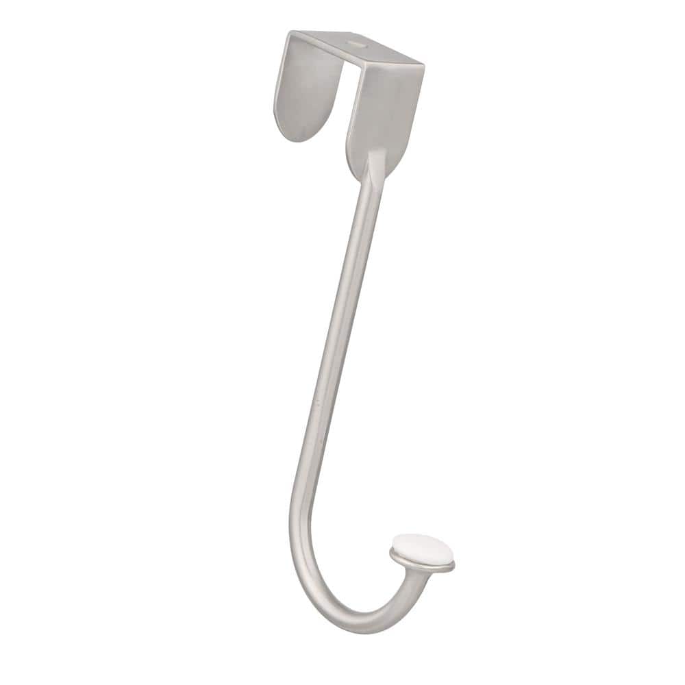 Satin Nickel Over-the-Door Hook with Ceramic Insert