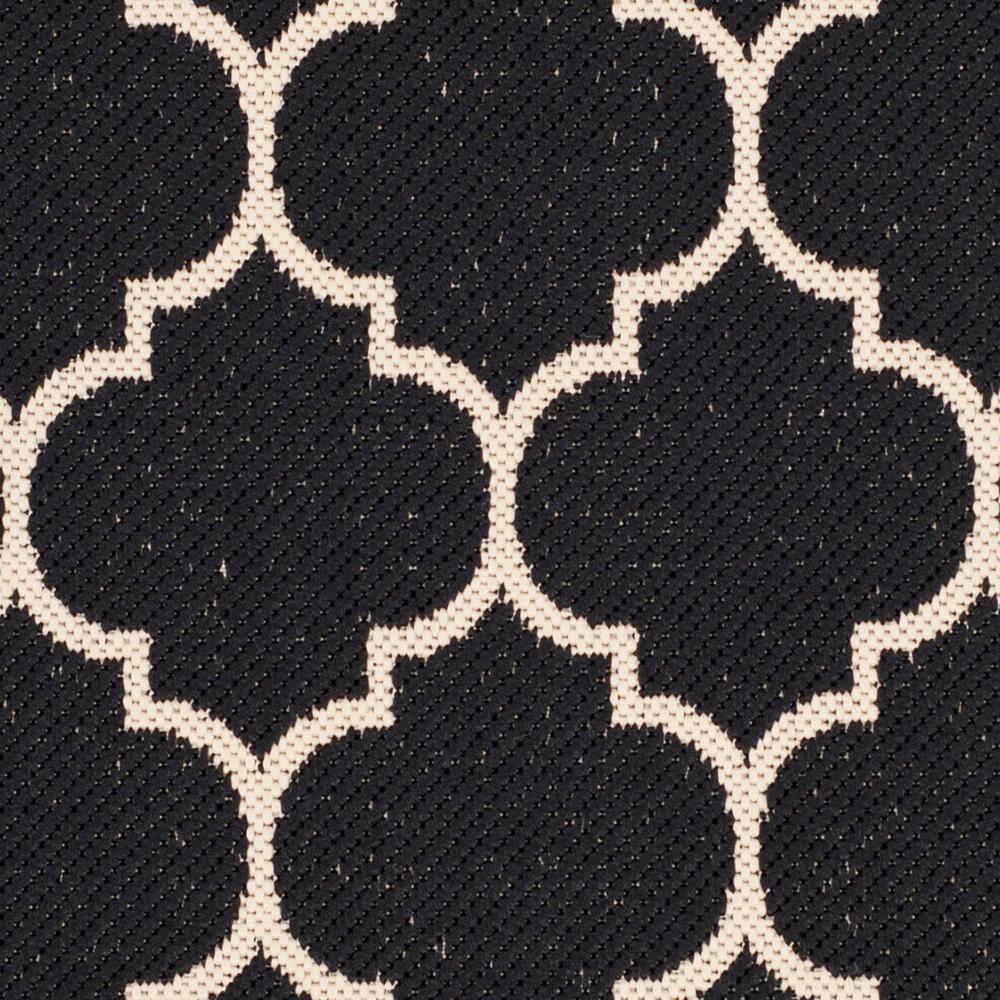 Elegant Black Synthetic Rectangular Indoor/Outdoor Rug, 31in x 4in