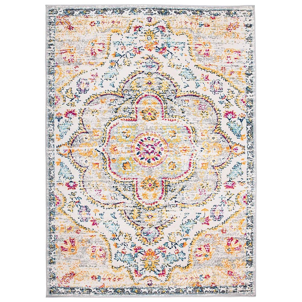 Gray Polypropylene 5 ft. x 7 ft. Abstract Indoor Area Rug
