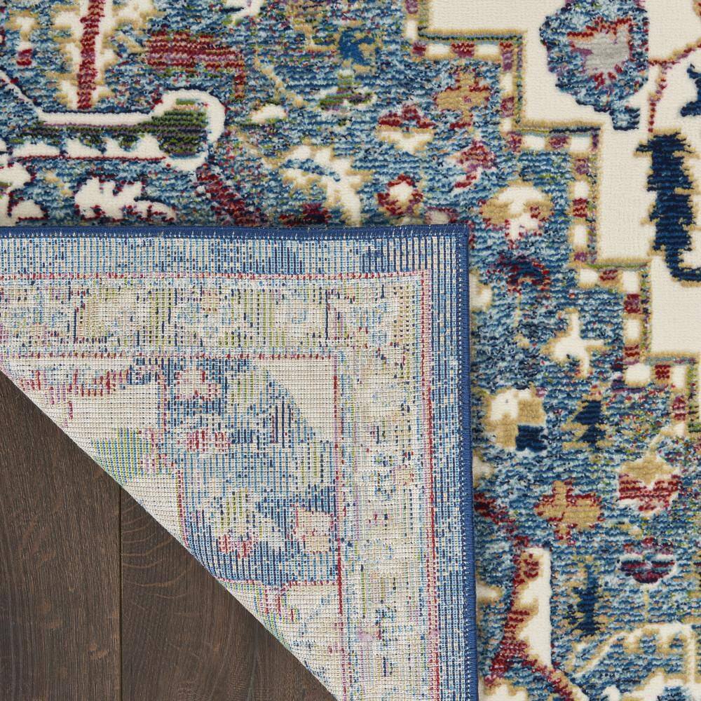 Ankara Global Ivory Navy 8' x 10' Easy-Care Synthetic Rug