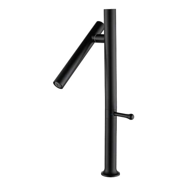 Modland Single Handle Single Hole Bathroom Faucet Rotate 90 Degrees Matte Black