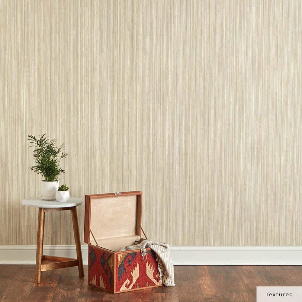 Sand Textured Grasscloth Peel and Stick Wallpaper Roll