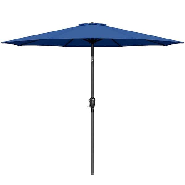 dubbin 9 ft. Steel Market Tilt Patio Umbrella in Blue