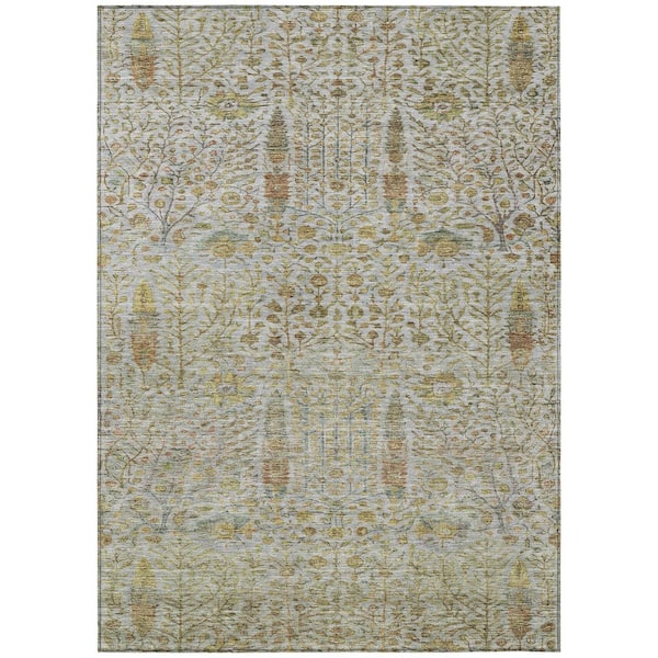 Chantille Machine Washable Indoor/Outdoor Abstract ACN2053 Linen 5 ft. x 7 ft. 6 in. Area Rug