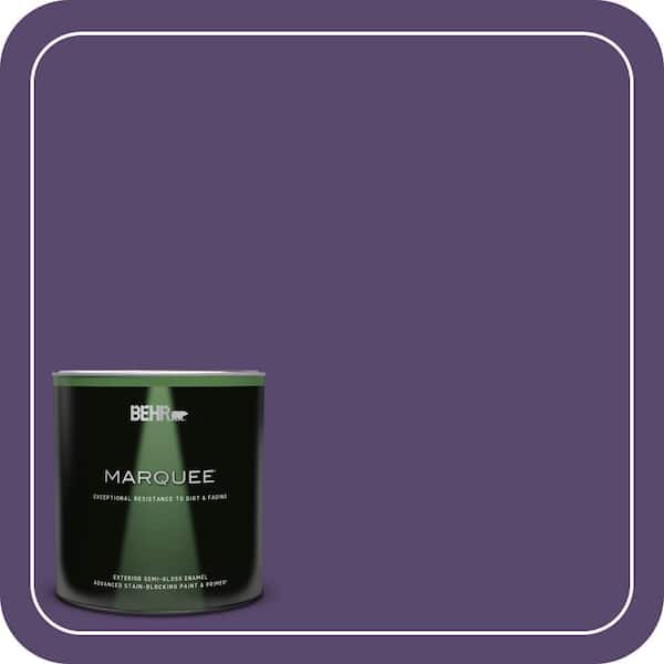 BEHR MARQUEE 1 qt. #P570-7 Proper Purple Semi-Gloss Enamel Exterior Paint & Primer
