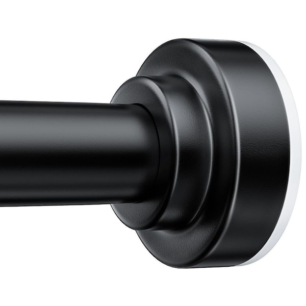 104 in. Adjustable Spring Tension Curtain Rod, Never Rust Anti-Slip Shower Curtain Rod for Bathroom, Black