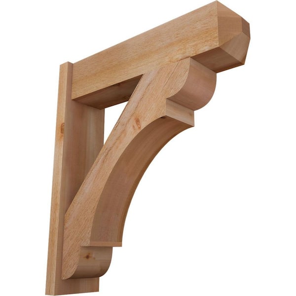 Ekena Millwork 8 in. x 34 in. x 30 in. Olympic Craftsman Rough Sawn Western Red Cedar Outlooker