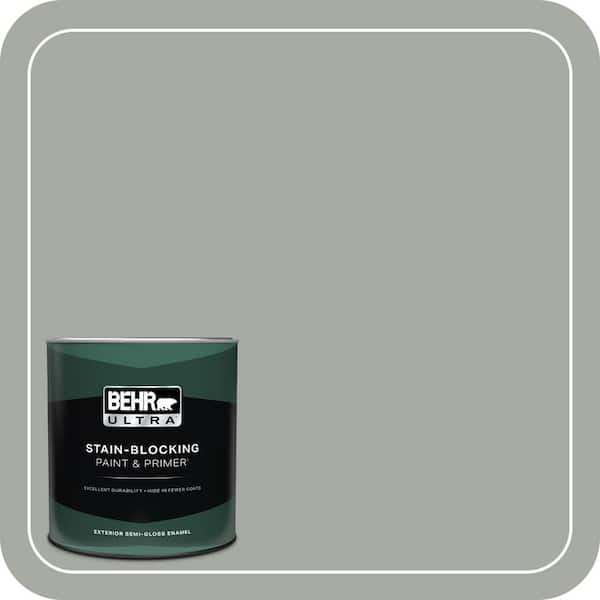 BEHR ULTRA 1 qt. #ECC-35-1 Silver Clouds Semi-Gloss Enamel Exterior Paint & Primer