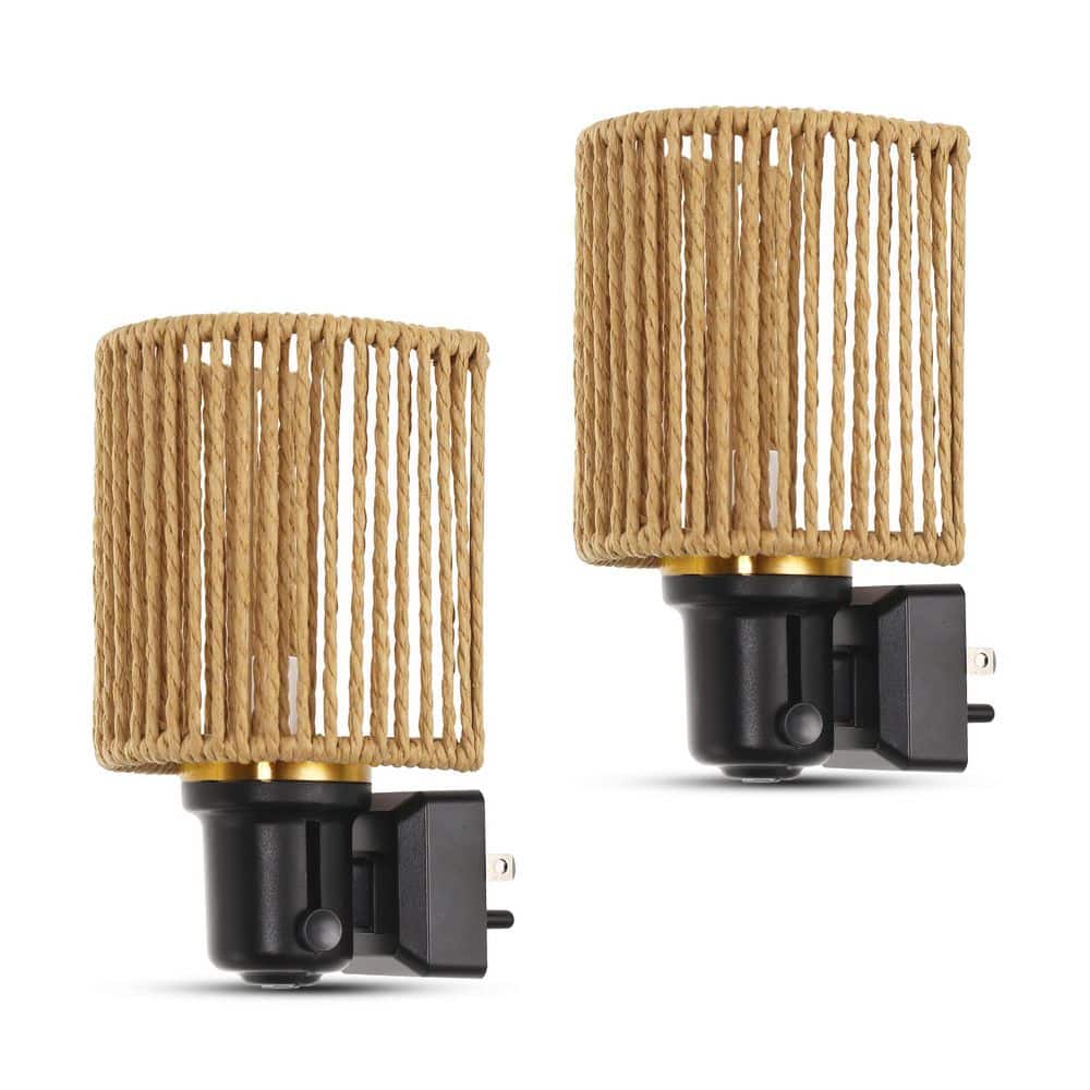 Boho Plug-In Night Light, Vintage Rattan Dimmable 3000K Decorative Nightlight with Sensor for Bedroom Bathroom, 2-Pack price history on PriceWatchPro