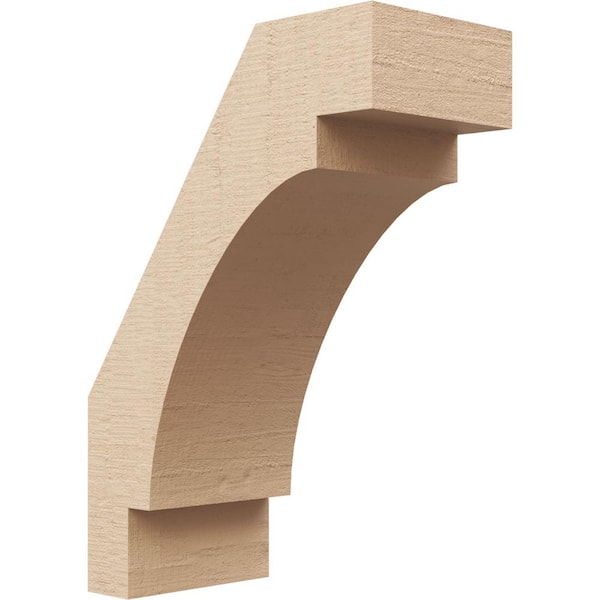 Ekena Millwork 5 in. x 14 in. x 10 in. Merced Rough Cedar Woodgrain Timberthane Polyurethane Knee Brace, Primed