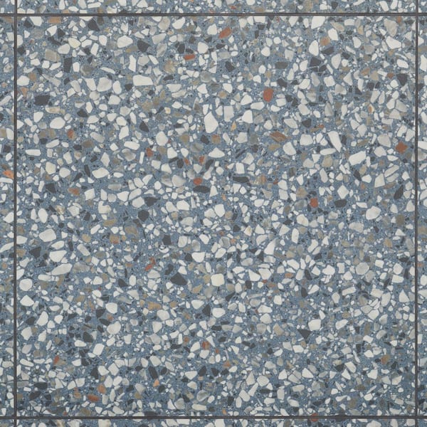 Ivy Hill Tile Bryant Ocean Blue 23.4 in. x 23.4 in. Matte Porcelain Terrazzo Look Floor and Wall Tile (15.49 sq. ft./Case)