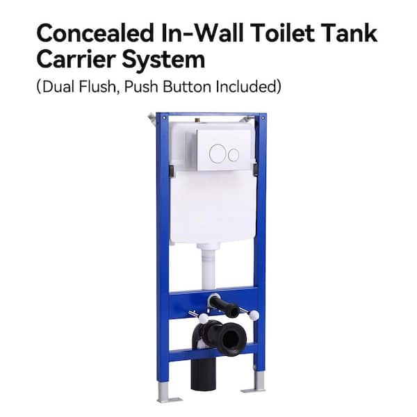 1.1/1.6 GPF Dual Flush in-Wall Concealed Toilet Tank Carrier System for Wall-Hung Toilets in Blue,Gravity Fed
