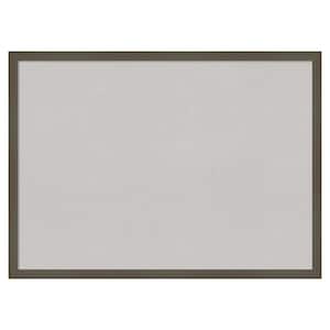 Svelte Clay Grey Wood Framed Grey Corkboard 29 in. x 21 in. Bulletin Board Memo Board
