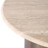 Liv & Skye 48 in. Brown Modern Oval Travertine Stone Top Coffee Table with Mango Wood Base 21493