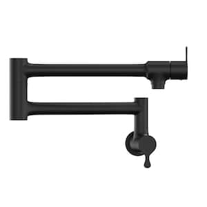 Modern 20 in. Wall Mounted Pot Filler in Matte Black