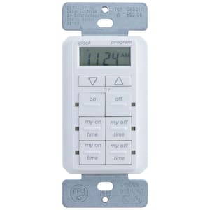 Simple Set 15 Amp 120-Volt 24 Hour Indoor In-Wall Digital Programmable Timer - White