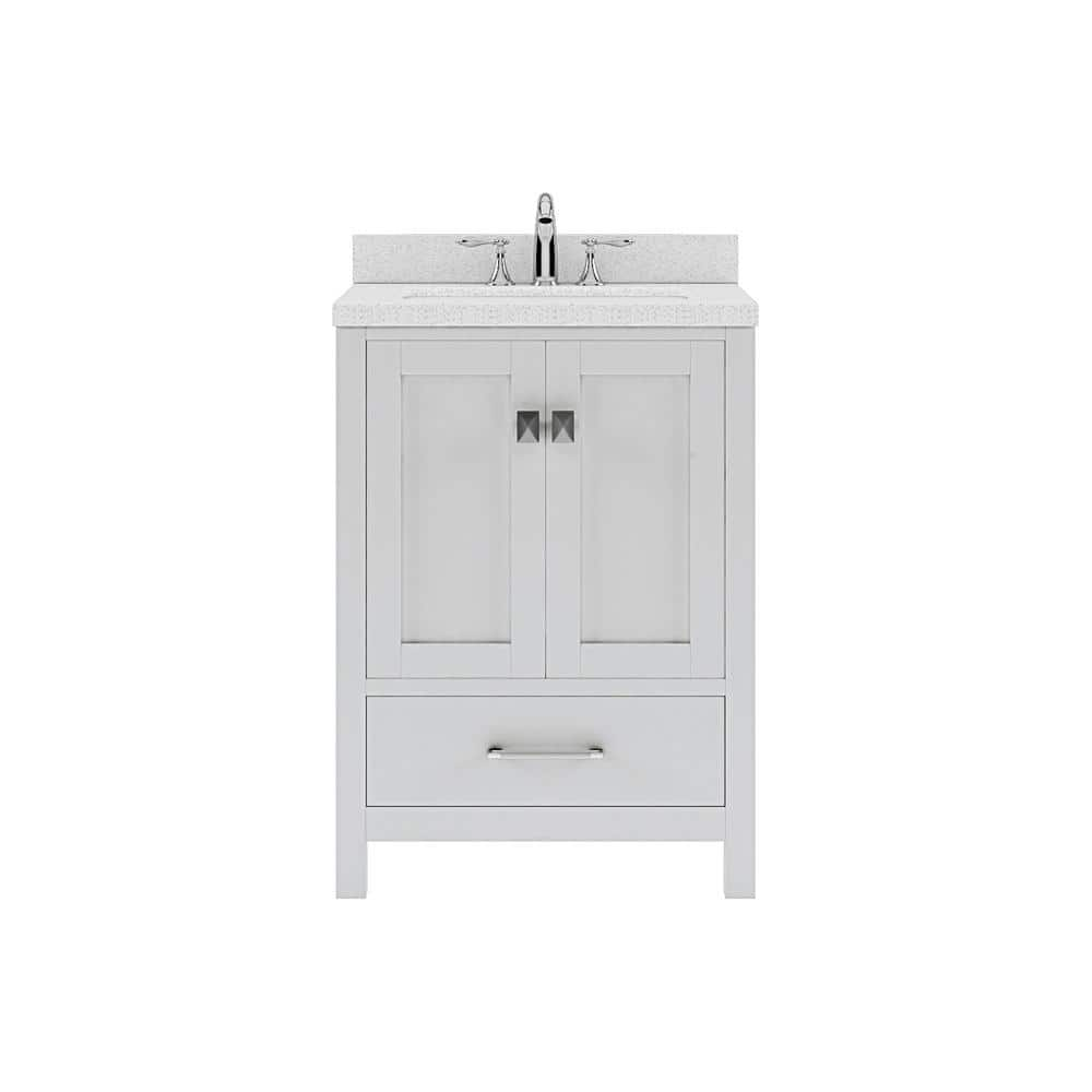 Caroline Avenue 24 in. W Bath Vanity in White with Quartz Vanity Top in White with White Basin -  Virtu USA, GS50024DWROWHNM