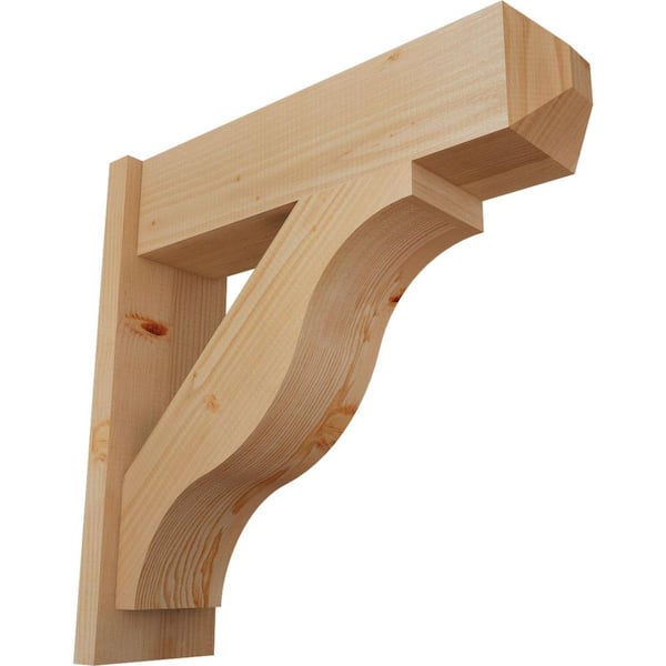 Ekena Millwork 8 in. x 26 in. x 26 in. Fuston Craftsman Smooth Douglas Fir Outlooker