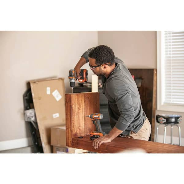 RIDGID - 18V SubCompact Brushless Cordless 8-Tool Combo Kit with (2) 2.0 Ah Batteries, 4.0 Ah Battery, Charger, and Bag