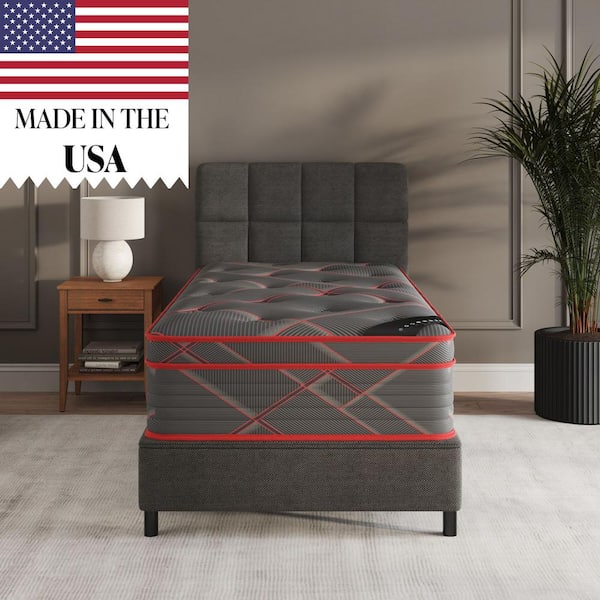Twin Made in USA Medium Firm Hybrid, 13 in. Edge to Edge Pocket Coil, Bed in A Box, Ottopedic Mattress