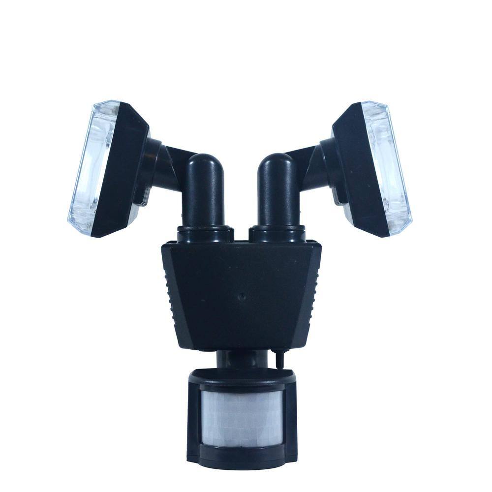 Dual Head Black LED Solar Motion Security Light
