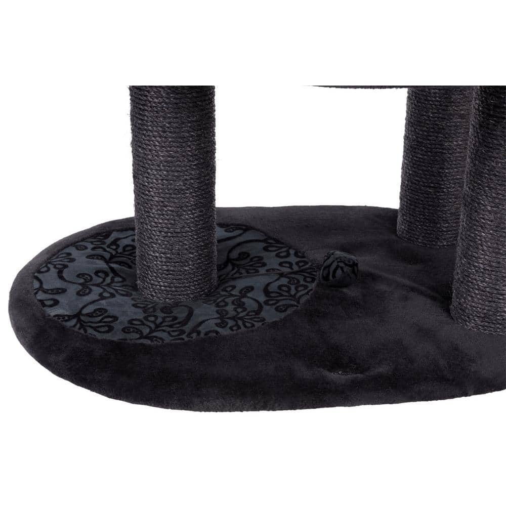 Filippo 45" Black and Gray Sisal Cat Tree with Hammock