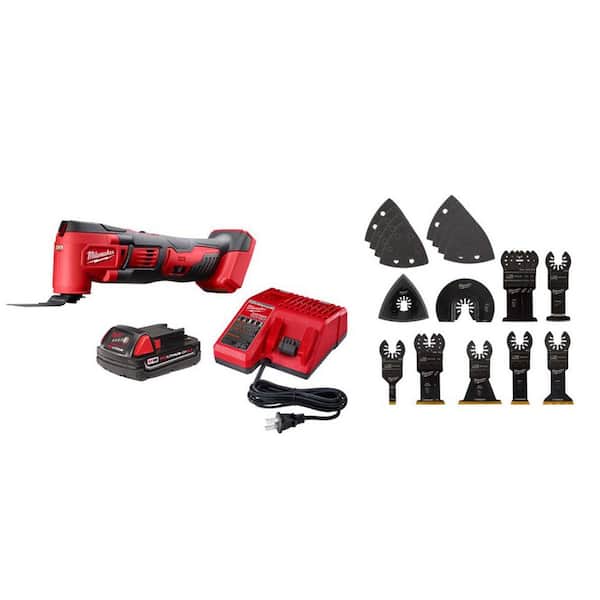 M18 18V Oscillating Multi-Tool Kit w/ 2Ah Battery, Charger with 20-Pc OMT Blade Kit