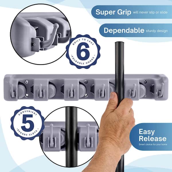 3-H Magnetic Broom Holder Wall Mounted 1 Pack, Strong Magnetic Broom Hooks 17 Inch - View #9