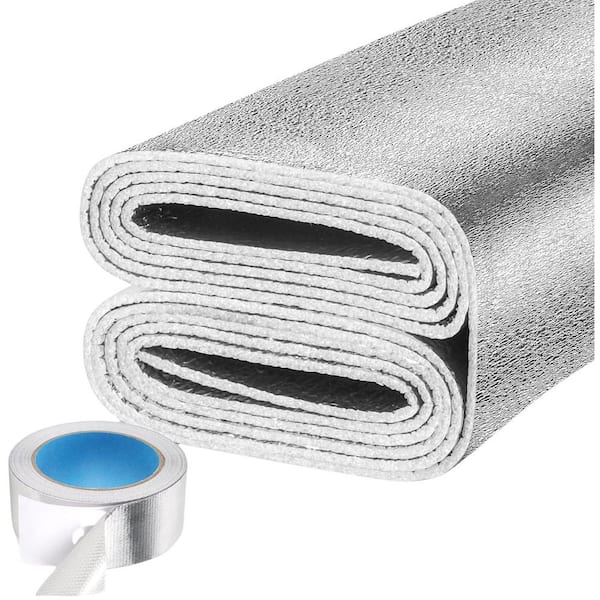 24 in. x 10 ft. Radiant Barrier Reflective Insulation Roll, Double-Sided Aluminum Foam with Tape for RV Windows & Doors