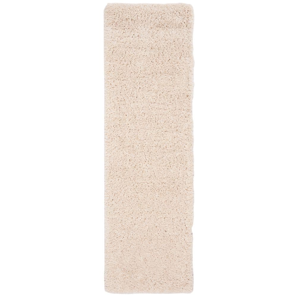 Fontana Shag 2 ft. x 14 ft. Cream Solid Runner Rug price history on PriceWatchPro