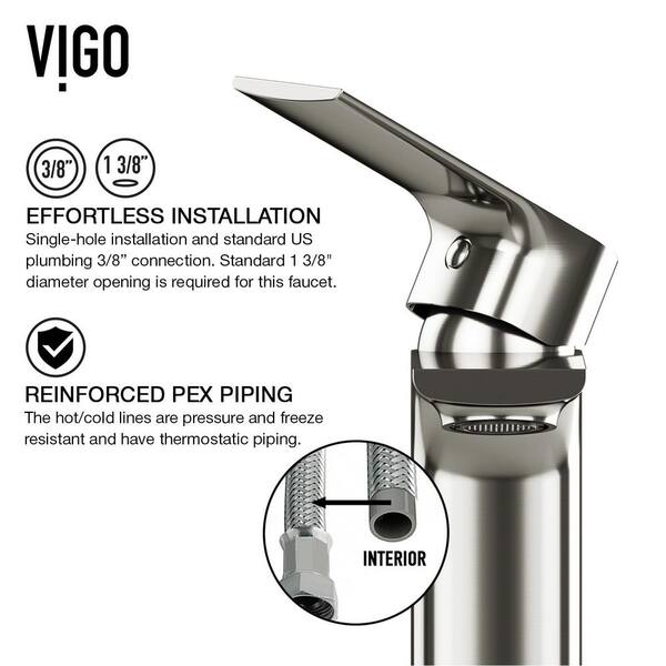 VIGO Norfolk Single Handle Single-Hole Bathroom Vessel Faucet in