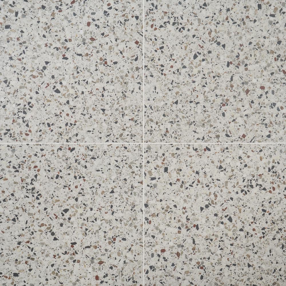 Bryant Ice White 24x24 Matte Porcelain Terrazzo Tile