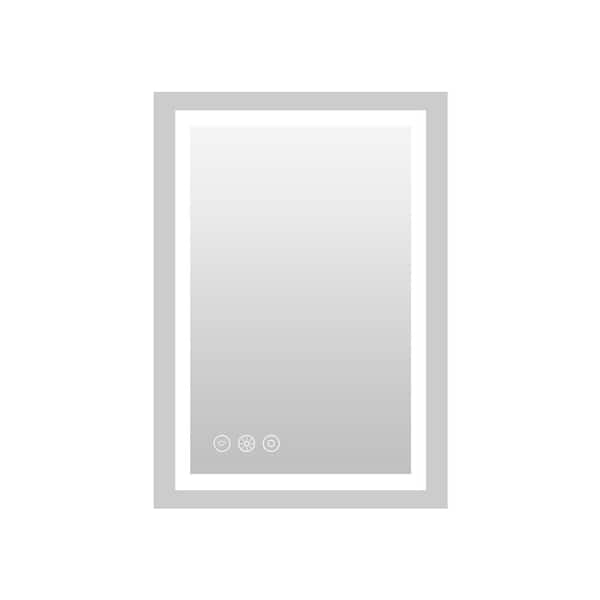 Unbranded 24 in. W x 36 in. H Rectangular Frameless Wall Mount Led Anti-Fog Bathroom Vanity Mirror in Silver
