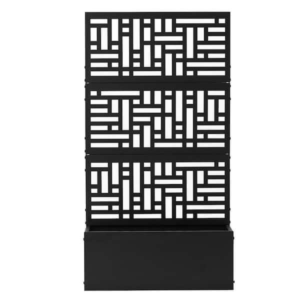 24 x 9 x 44.5 in. Small-Space Iron Planter Box with Trellis