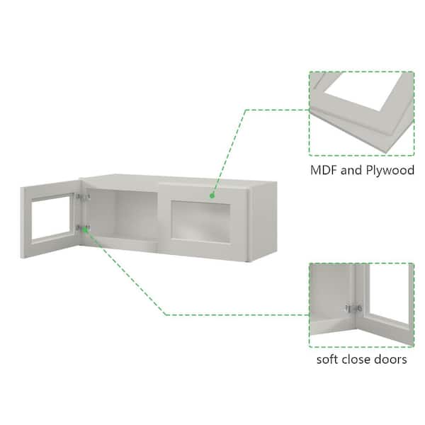 12 in. W x 12 in. D x 12 in. H in Shaker Dove Plywood Ready to Assemble Wall Cabinets without Glass