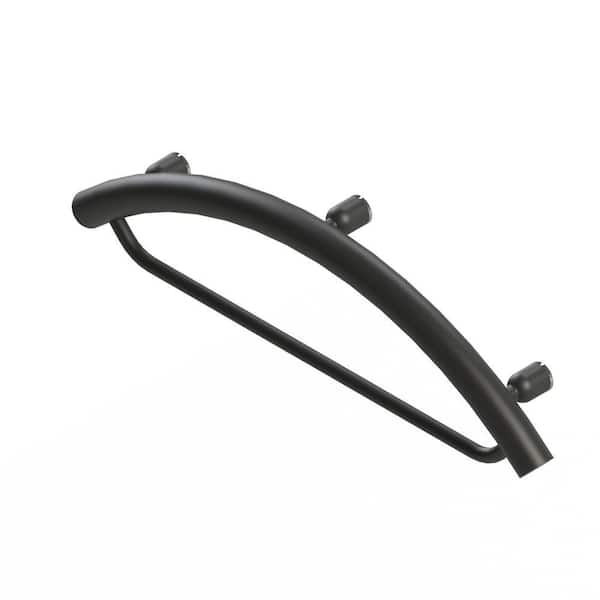 24 in. Concealed Screw Grab Bar and Towel Bar, 2-In-1 Designer Grab Bar ADA Compliant in Matte Black
